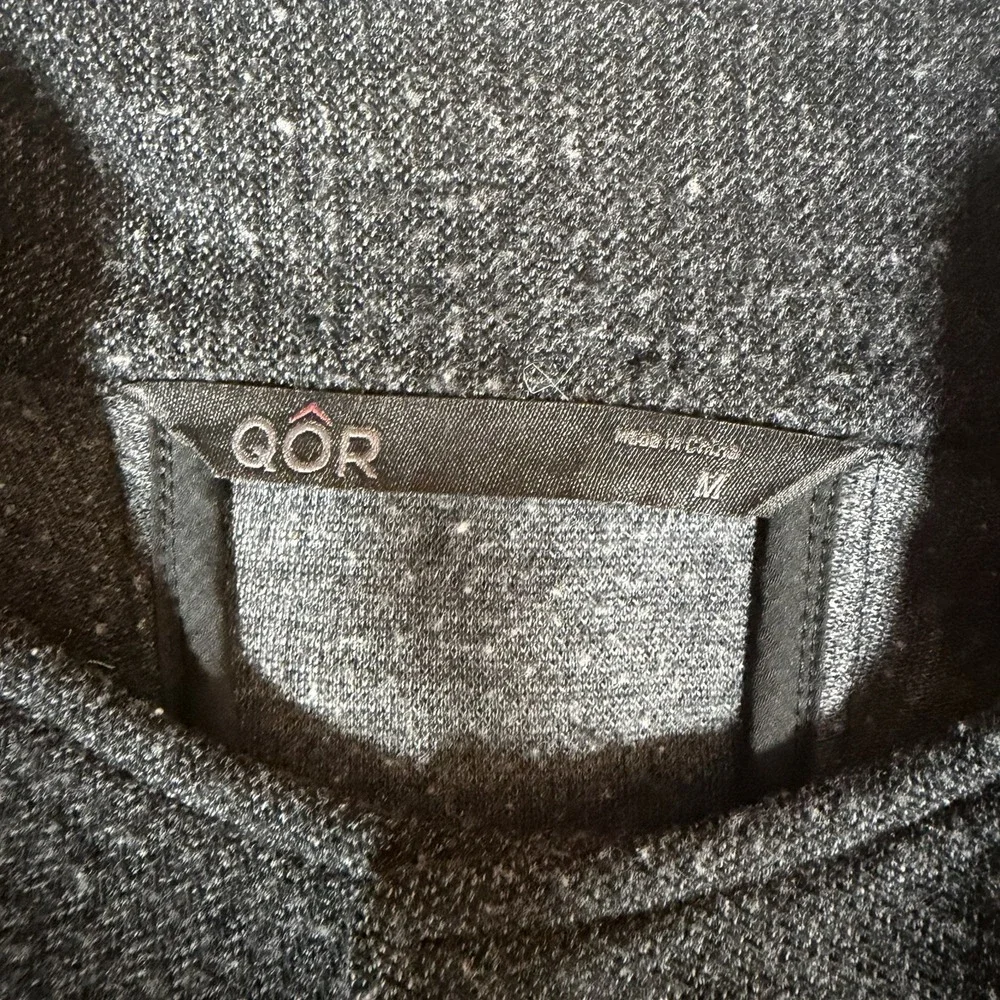 QOR Mens Merino Wool Blend Full Zip Knit Sweater Jacket Gray Size Medium
